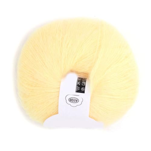 Mohair-Garn zum Häkeln, Angora-Garn, Merinowolle, Garn zum Stricken, Drops Kid Silk Mohair-Garn, Wolle, Kaschmir-Mohair-Mischgarn, beliebte weiche Strickwolle für DIY-Weben (02 goose yellow) von plplaaoo