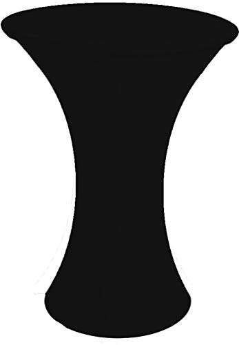 pod linen Stretchhusse für Poseur-Tisch, mit rundem Fuß, Ø 55–65 cm, Höhe 100–120 cm, Schwarz von pod linen
