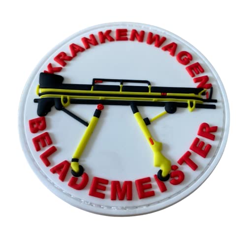 polizeimemesshop Krankenwagenbelademeister PVC Rubber Patch mit Klett - Rettungsdienst - Feuerwehr von polizeimemesshop