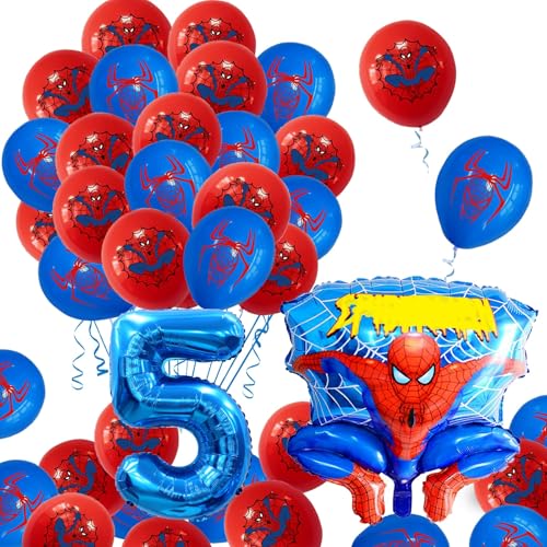 Spiderma Deko, 38 Stück Spiderma Ballon, Spiderma Deko Geburtstag Kinder, Spiderma Geburtstag Deko, Ballon Deko, Spiderma Geburtstag, Dekorationen für Kindergeburtstage und Mottopartys von polrsgh