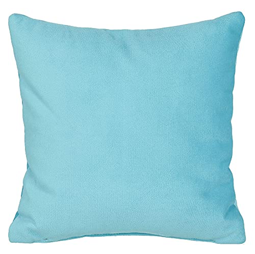 postergaleria Sofa Kissen 40 x 40 cm, mit hellblau – Dekokissen mit Velours-Polsterstoff mit weicher Füllung – zur Dekoration im Wohnzimmer, Schlafzimmer, Büro, Home Deko von postergaleria