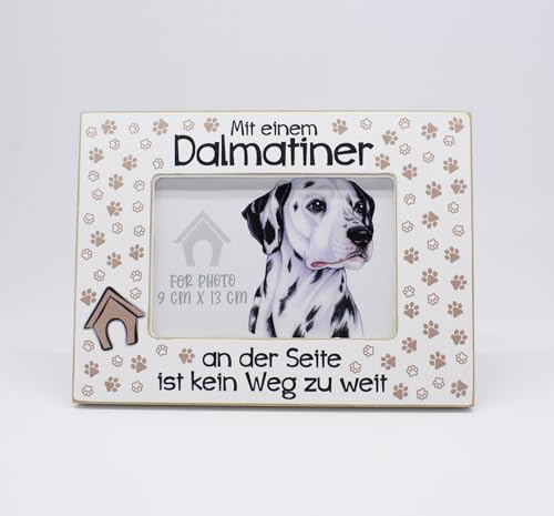 power gift Bilderrahmen mit DALMATINER Spruch. Rahmen mit Hunde Motiv. Foto, Fotorahmen aus Holz zum Aufstellen oder Aufhängen. Geschenk für jeden Hundeliebhaber. von power gift