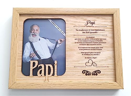 power gift PAPI Bilderrahmen aus Holz mit 3D-Ausschnitt - Ihr Lieblingsfoto mit Liebesworten - edler Rahmen, originelles und hochwertiges Geschenk (07.) von power gift