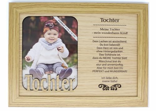 power gift TOCHTER - Bilderrahmen Holz. Deko Bilder mit Rahmen. Fotorahmen stehend und hängend - Für dein Zuhause Picture Frame Dekoration Wohnzimmer Fotografie Foto. von power gift