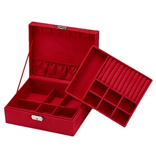 ppactvo Schmuckkasten ReiseschmuckkäStchen Personalisierte Schmuck Boxen Schmuckaufbewahrung Schmuck Boxen Für Mädchen Kleine Schmuckschatulle rot,One Size von ppactvo