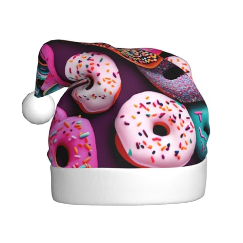 ppynte Donut Plüsch-Weihnachtsmannmütze, bequeme Weihnachtsmütze, passend für Weihnachten, Neujahr, Party, Kopfbedeckung, 1 Stück von ppynte