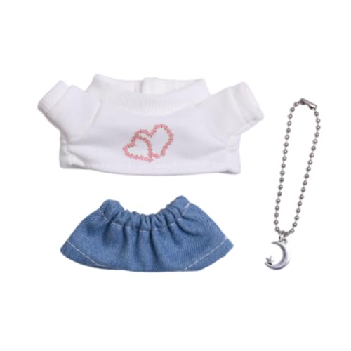 predolo 3 stück Puppe T-Shirt Puppe Kleidung Puppe Outfit Mini für 15/17 Puppen Anhänger Puppe, Weiß Und Herz von predolo