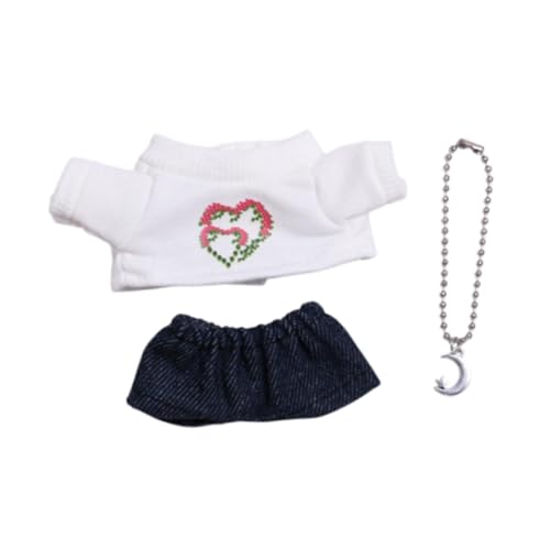 predolo 3 stück Puppe T-Shirt Puppe Kleidung Puppe Outfit Mini für 15/17 Puppen Anhänger Puppe, Weißes Und Grünes Blatt von predolo