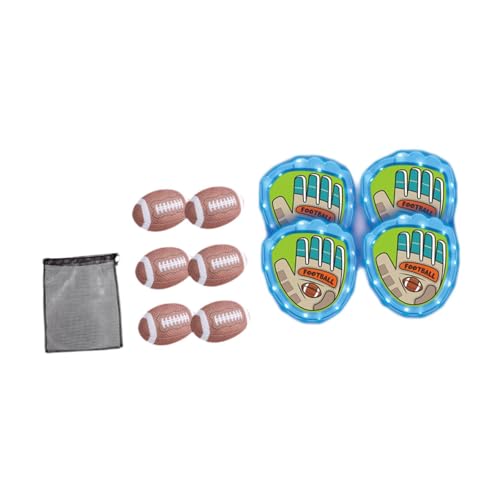 predolo Ballwurf- und Fangspielset für Kinder, Wurf- und Fangspiel für Kinder, Spielzeug, für drinnen und draußen, Blau mit Rugby von predolo