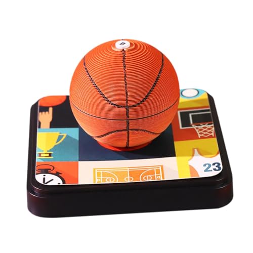 predolo Time Piece 3D-Kalender 2025, Tischkalender, Notizblock, Basketball-förmiges Ornament, Leichter 3D-Notizblock für Mottoparty-Geschenk von predolo