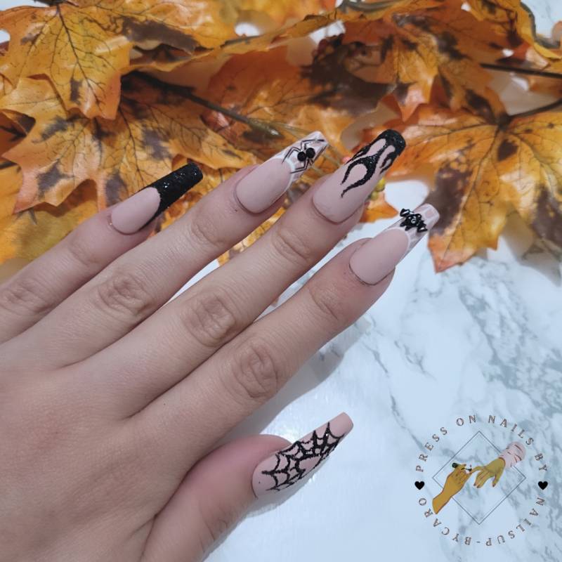 Glitter Halloween - Press On Nails Long Ballerina von pressonsbycaro