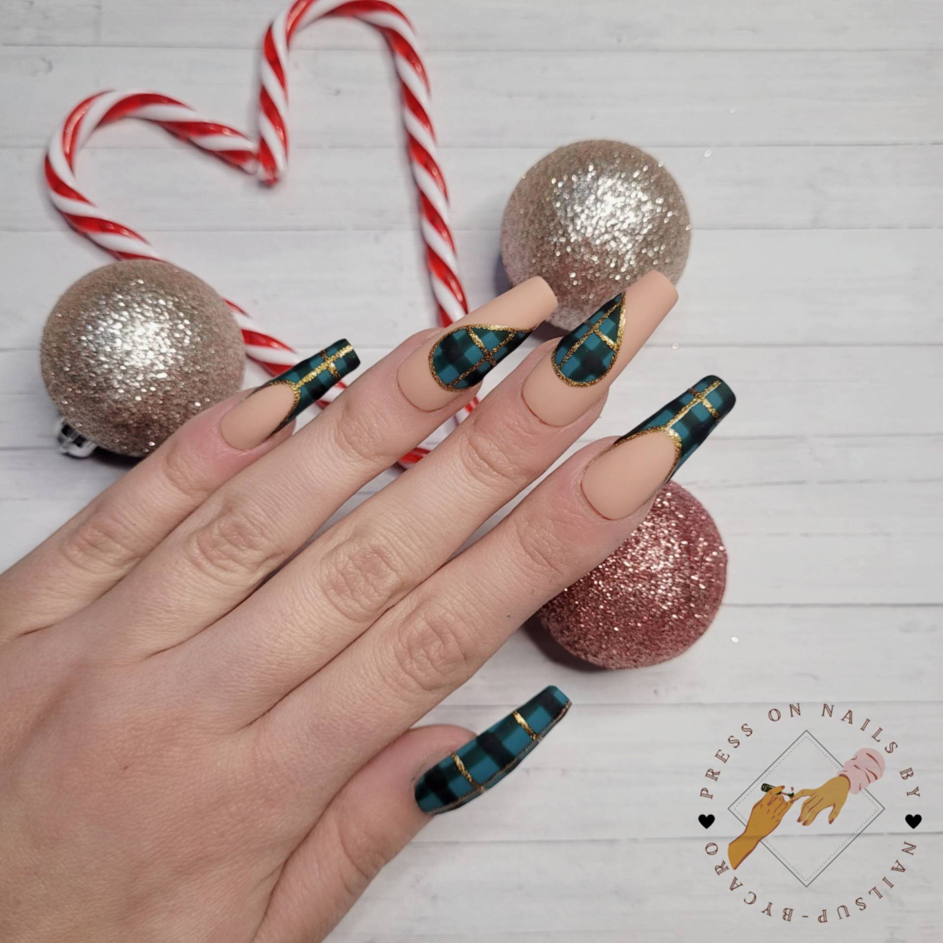 It's Christmas Time - Press On Nails Long Ballerina von pressonsbycaro