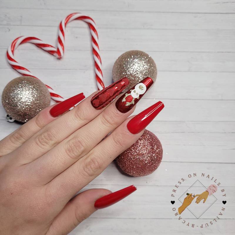 Oh Raindeer - Press On Nails Long Ballerina von pressonsbycaro