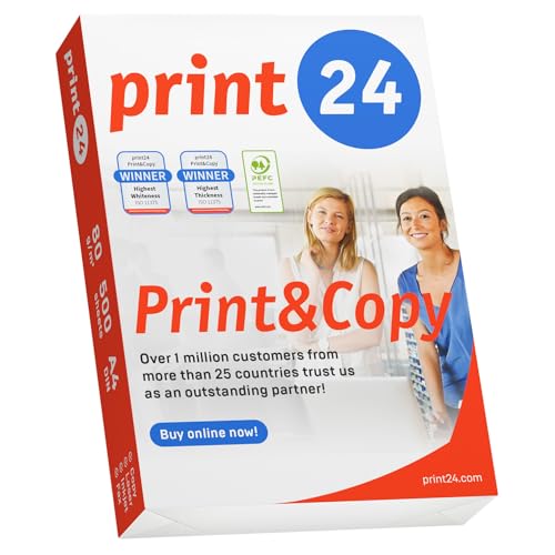 print24 Druckerpapier Kopierpapier 500-150000 Blatt A4 80g Premium Weiß Testsieger PEFC (500 Blatt) von print24