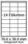 pripa Etikettenformat 70 x 36 mm 200 Blatt DIN A4 selbstklebende Etiketten 4800 Etiketten von pripa