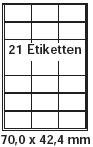 pripa Etikettenformat 70 x 42,4 mm 200 Blatt DIN A4 Selbstklebende Etiketten (200) von pripa