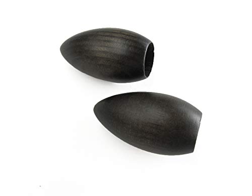 2 Endstücke OLIVE Holz, für Gardinenstangen Ø 20 mm, schwarz von prodecoshop