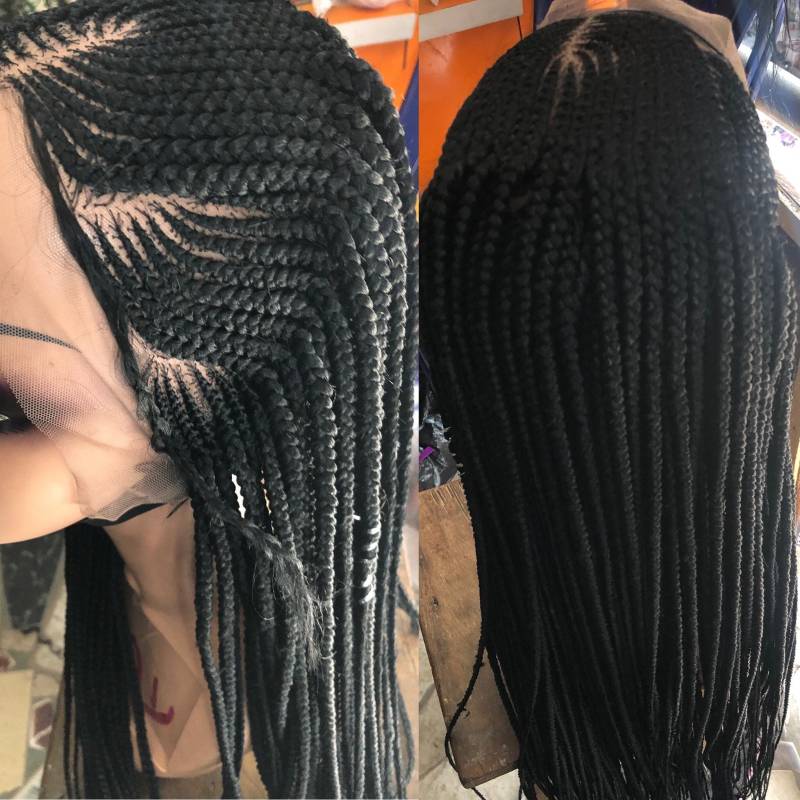 6 Teil Cornrow Handgemachte Geflochtene Perücke Frontal Fertig Versandkostenfrei von propsNtresses