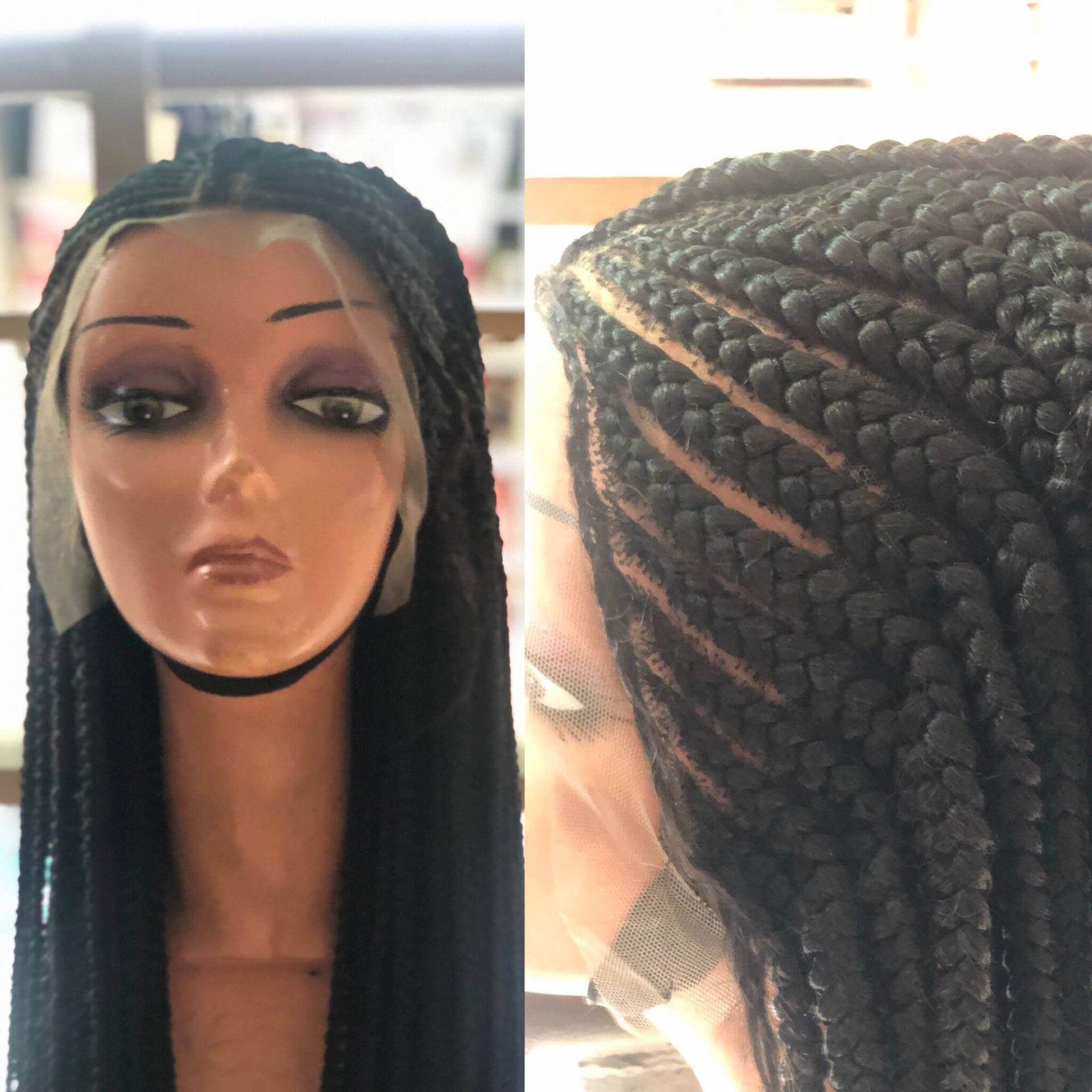 Große Cornrow Handgemachte Geflochtene Perücke Frontal Versandkostenfrei von propsNtresses