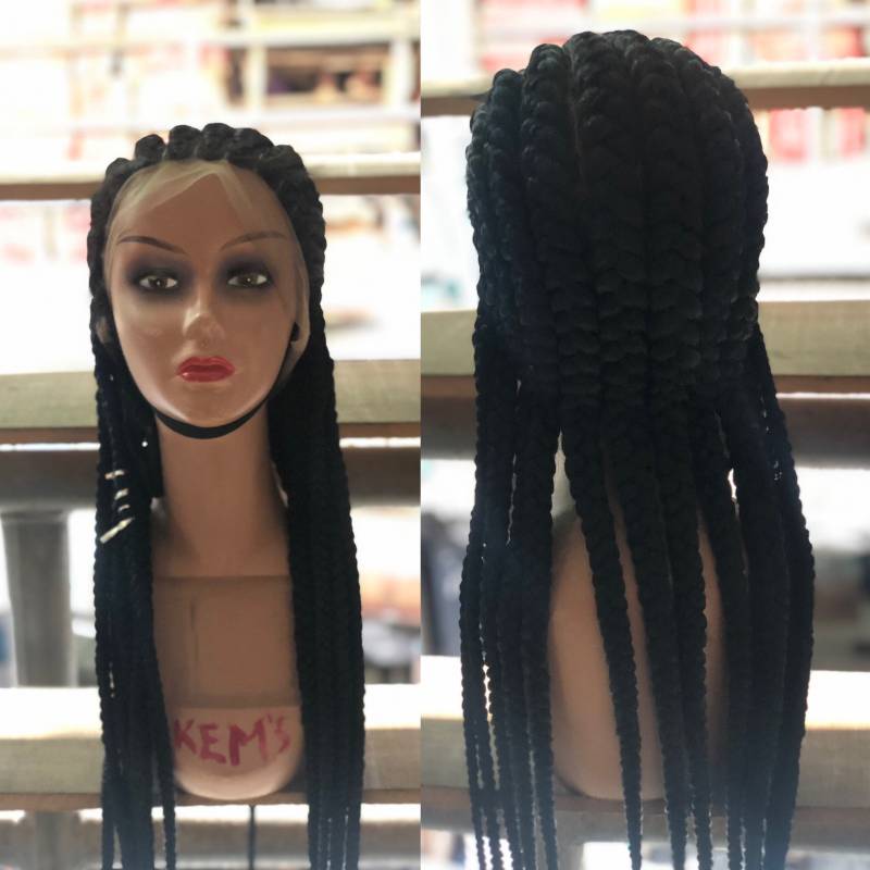 Jumbo Cornrow Handgemachte Geflochtene Perücke Volle Spitze Kostenloser Versand von propsNtresses