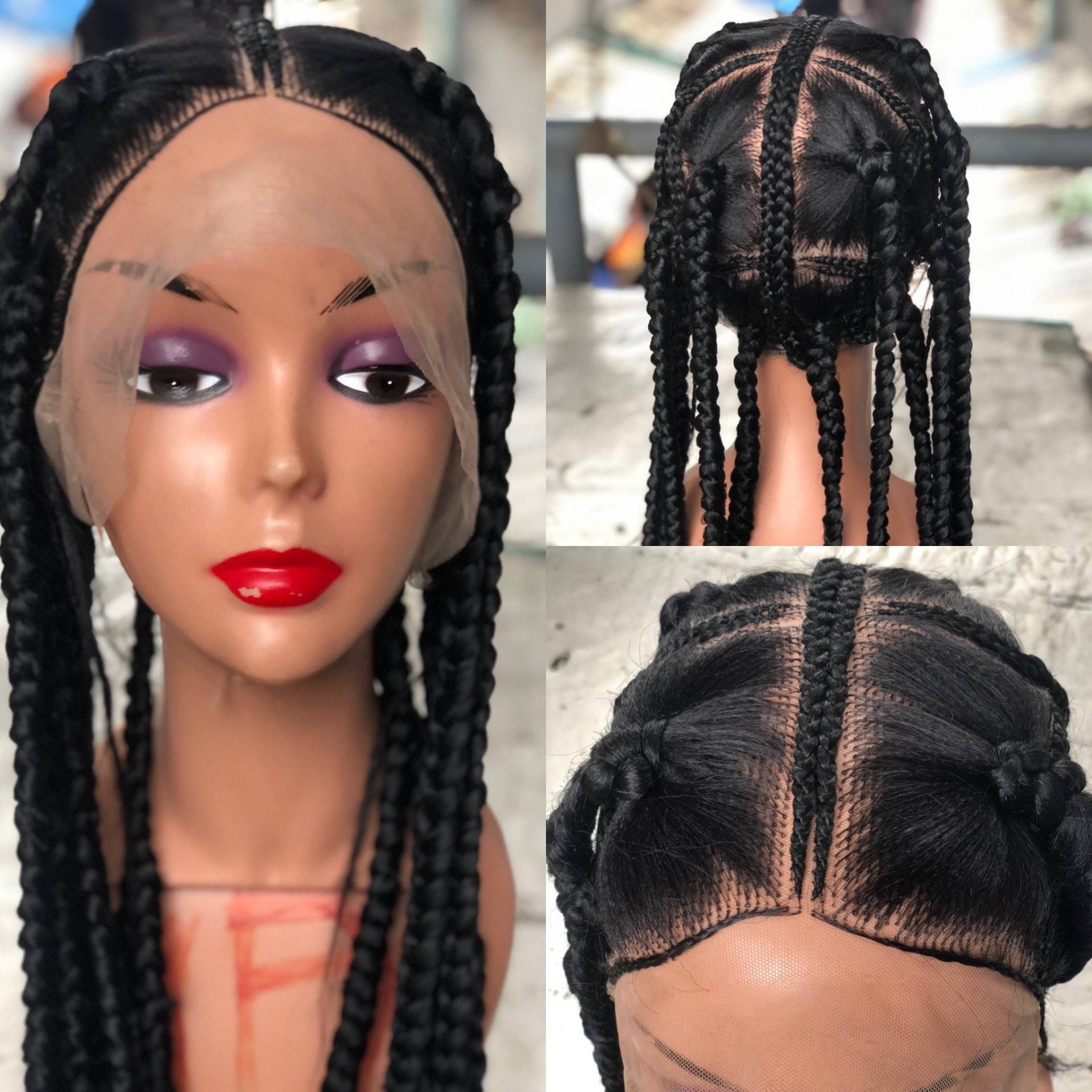 Jumbo Große Geflochtene Volle Spitze Perücke Mit Micro Cornrows Kostenloser Versand von propsNtresses