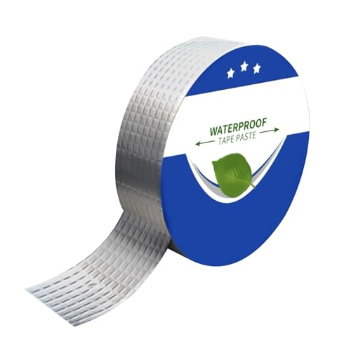 prota Wasserdichtes Butylband, 50MM X 10 M Alternative zu Bitumenband Dichtband Selbstklebend Silber Aluminium Klebeband Wasserdicht Reparaturband für Dach Wasserrohr Pool Flicken von prota