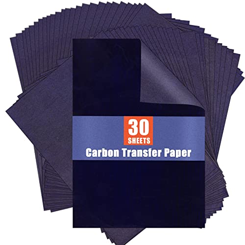 psler Kohlepapier zum Nachzeichnen von Graphit-Transferpapieren ¨C 30 St¨¹ck Blau chwarzes Graphitpapier zum Nachzeichnen von Zeichnungen auf Holzprojekten, Leinwand, Stoff, K¨¹nstlerA4, 21 x 30 cm von psler