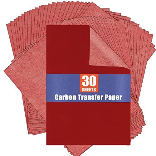 psler Kohlepapier zum Nachzeichnen von Graphit-Transferpapieren ¨C 30 St¨¹ck Rot Graphitpapier zum Nachzeichnen von Zeichnungen auf Holzprojekten, Leinwand, Stoff, K¨¹nstlerA4, 21 x 30 cm von psler