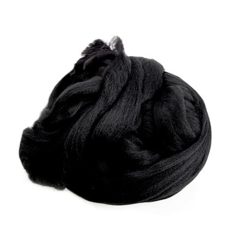 pson 100 g grobes Wollgarn, schwarzes weiches Vorgarn, Merino-Stil, sperriges Garn für Handstricken, Häkeln, DIY-Projekte von pson