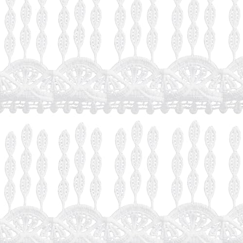 pson 5 Yards Fransen Spitzenborte Weiß Quaste Trimming Ribbon DIY Nähen Dekorativer Stoff für Hochzeitskleid, Vorhänge, Kleidung, Handwerk (10,2 cm breit) von pson