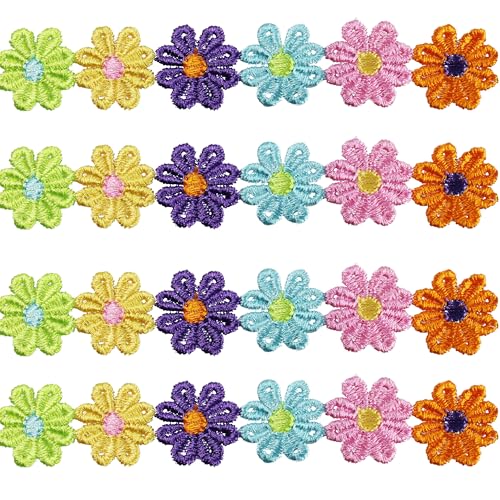 pson 7,5 Meter Gänseblümchen-Spitzenbesatz, besticktes Blumenband, weißer Polyester-Stoffrand zum Nähen, Basteln, Hochzeitskleid, Dessous, Heimdekoration, Scrapbooking (2,4 cm breit) von pson