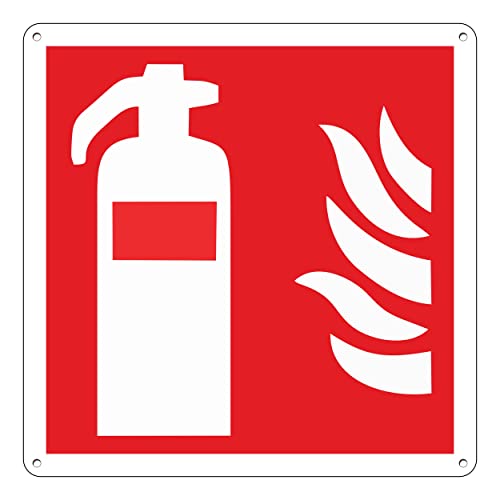 pubblimania Feuerlöscher-Schild aus starrem Aluminium, 3 mm stark (Feuerlöscher: 14,5 x 14,5 cm) von pubblimania