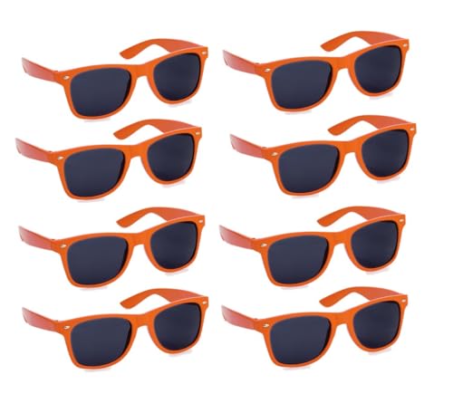 publiclick 12 Stück Party-Sonnenbrillen, Retro-Party-Sonnenbrille für Männer und Frauen, Neon-Partyzubehör für Hochzeitsfeiern am Strand, Schwimmbad (Orange) von publiclick