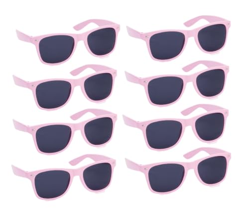 publiclick 12 Stück Party-Sonnenbrillen, Retro-Party-Sonnenbrille für Männer und Frauen, Neon-Partyzubehör für Hochzeitsfeiern am Strand, Schwimmbad (Rosa) von publiclick