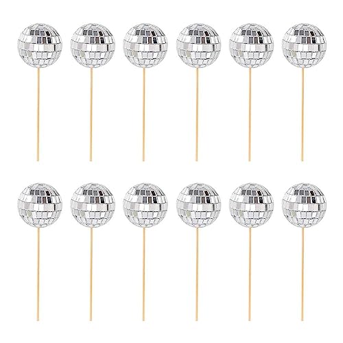 Discokugel Kuchendekoration Disco-Kuchenschild Abschlussball Dekorationen Discokugel Cupcake Picks Discokugel Tafelaufsatz Dekor 70er Jahre Party Club Supplies von pulunto