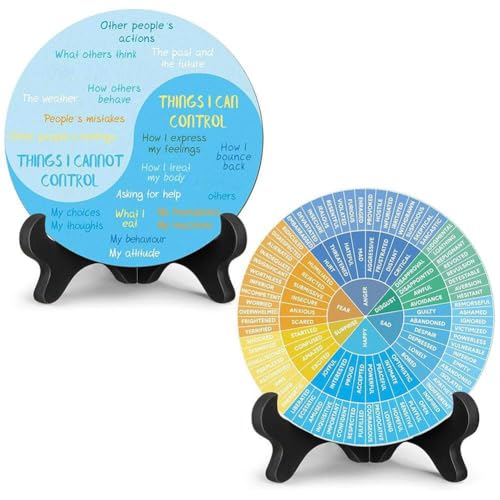 pulunto Emotions-Diagramm aus Holz mit Ständer für beruhigende Ecke, Schulberatung, Klassenzimmer, Büro-Schreibtisch-Dekoration, Angstlehrer, Beratergeschenke von pulunto