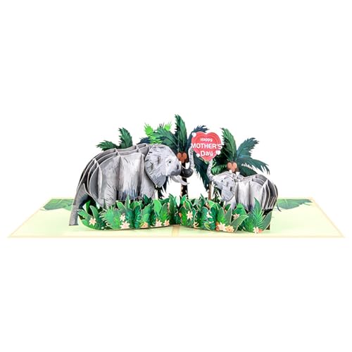 Popup-Karte zum Muttertag, 3D-Elefanten-Popup-Geburtstagskarten mit Umschlag und abnehmbarer Notiz für Frauen, Mädchen, Großmutter Popup-Karte zum Muttertag, 3D-Elefanten-Popup-Geburtstagskarten mit Umschlag und abnehmbarer Notiz für Frauen, Mädchen, Großmutter von pumpumlia