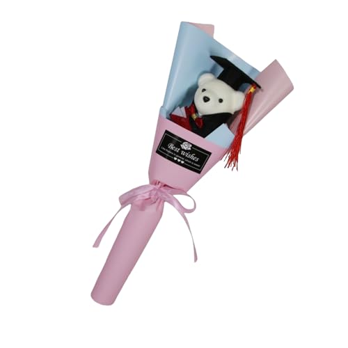 pumpumlia Doctor Bear Bouquets Abschlusssträuße, handgefertigt, künstliche Blumensträuße mit Bär, für Schüler und Lehrer, Abschluss pumpumlia Doctor Bear Bouquets Abschlusssträuße, handgefertigt, künstliche Blumensträuße mit Bär, für Schüler und Lehrer, Abschluss von pumpumlia
