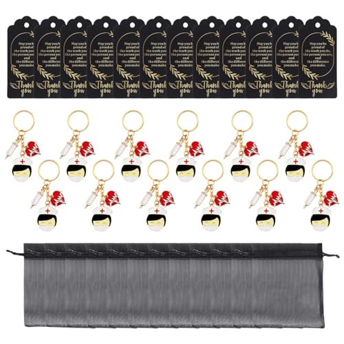 pumpumlia Krankenschwester-Schlüsselanhänger mit Quasten, Organza-Beutel und Anhänger, Krankenhauspersonal, Geschenk für Partys und Veranstaltungen pumpumlia Krankenschwester-Schlüsselanhänger mit Quasten, Organza-Beutel und Anhänger, Krankenhauspersonal, Geschenk für Partys und Veranstaltungen von pumpumlia