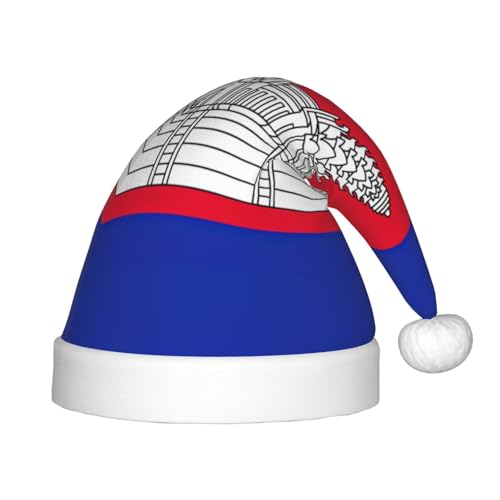 pvinnk Festliche Weihnachtsmütze mit Kambodscha-Flagge, Unisex, Weihnachtsmannmütze, Weihnachtsmannmütze von pvinnk