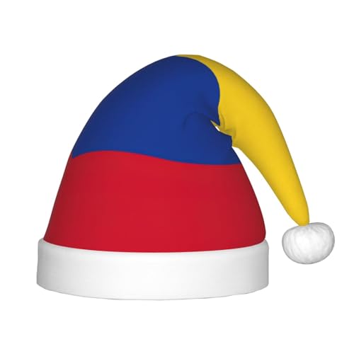 pvinnk Festliche Weihnachtsmütze mit Kolumbien-Flagge, Unisex, Weihnachtsfeier, Weihnachtsdekoration, Weihnachtsmannmütze von pvinnk