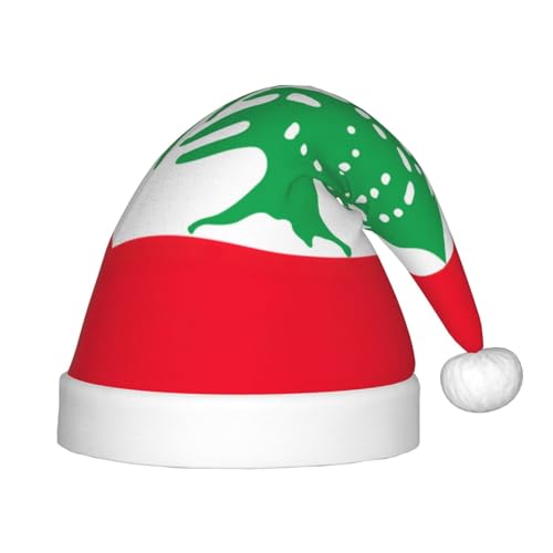 pvinnk Festliche Weihnachtsmütze mit Libanon-Flagge, Unisex, Weihnachtsfeiern, Urlaub, Weihnachtszubehör, Weihnachtsmannmütze von pvinnk