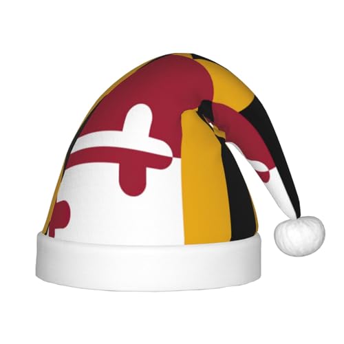 pvinnk Festliche Weihnachtsmütze mit Maryland-Staatsflagge, Unisex, Weihnachtsmannmütze, Weihnachtsmannmütze von pvinnk