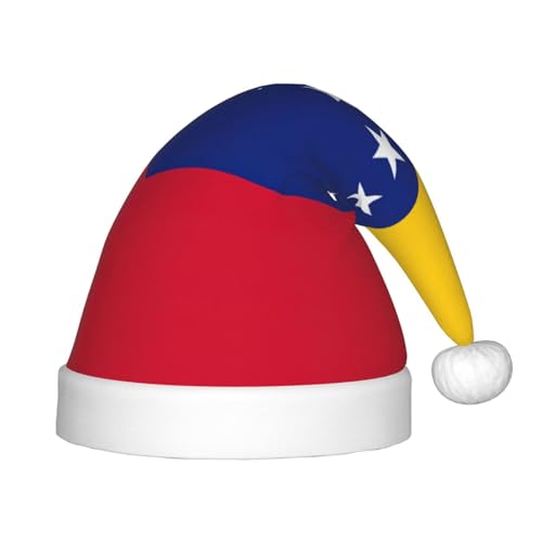 pvinnk Festliche Weihnachtsmütze mit Venezuela-Flagge, Unisex, Weihnachtsfeiern, Urlaub, Weihnachtszubehör, Weihnachtsmannmütze von pvinnk