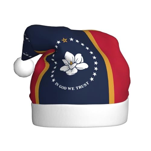 pvinnk Mississippi Weihnachtsmütze mit Staatsflagge, Zubehör für Erwachsene Feiertage und Weihnachtsfeiern von pvinnk