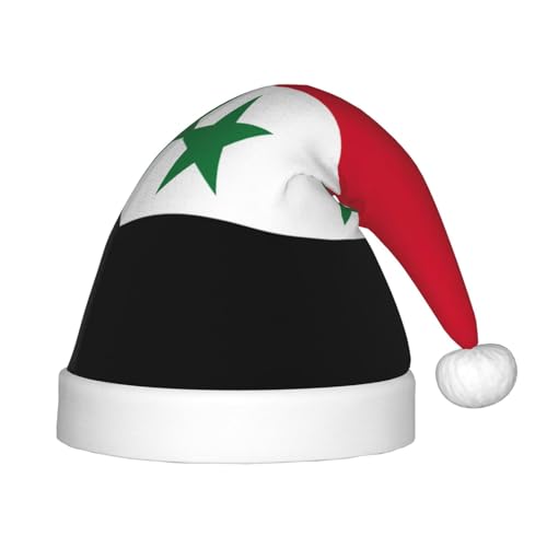 pvinnk Weihnachtsmütze mit Flagge der Arabischen Republik Syrien, bedruckt, Unisex, Weihnachtsfeier, Weihnachtsdekoration, Weihnachtsmannmütze von pvinnk