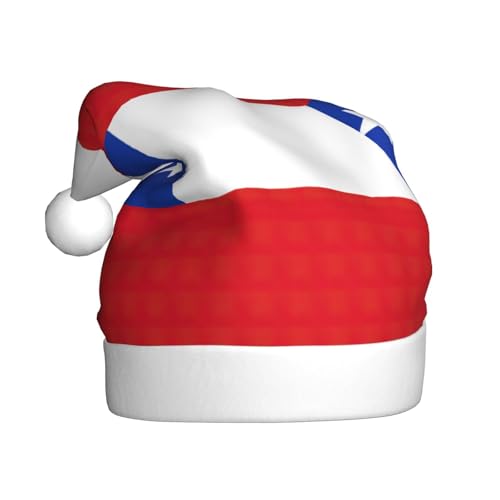 pvinnk Weihnachtsmütze mit Flagge von Chile, Zubehör für Erwachsene und Weihnachtsfeiern von pvinnk