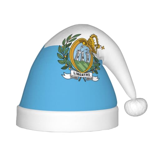 pvinnk Weihnachtsmütze mit Flagge von San Marino, Unisex, Weihnachtsmannmütze, Weihnachtsmannmütze, Weihnachtsmannmütze von pvinnk