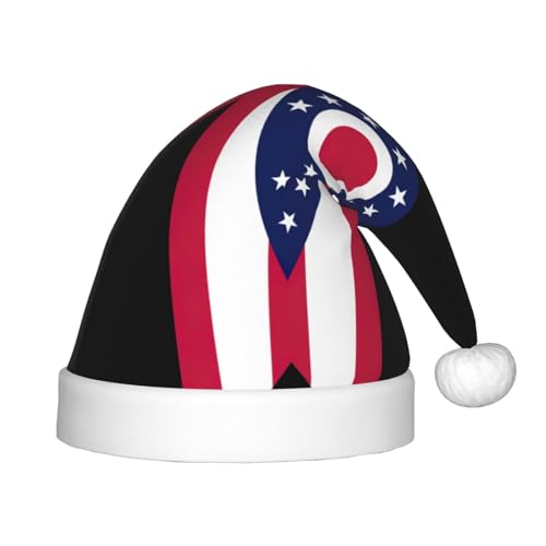 pvinnk Weihnachtsmütze mit Ohio-Flagge, Unisex, Weihnachtsmannmütze, Weihnachtsmannmütze von pvinnk