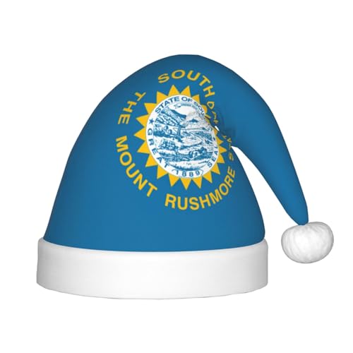 pvinnk Weihnachtsmütze mit South Dakota-Flagge, Unisex, Weihnachtsfeier, Weihnachtsmannmütze, Weihnachtsmannmütze von pvinnk